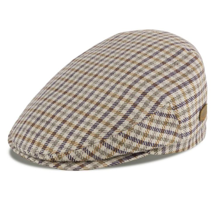mjm jordan flat cap bomuld linned beige ternet xl (62 cm) 62 (xl) brun beige sixpence