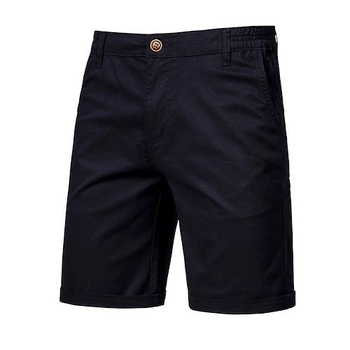 men's dress shorts work shorts casual shorts golf shorts pocket straight leg solid colored comfort wearable knee length outdoor daily 100% cotton streetwear stylish black pink 2024 $25 99